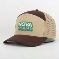 Casquette de baseball imperméable à 7 panneaux avec logo personnalisé et trous découpés au laser pour l'été – Vente en gros