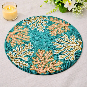 Ensemble de sets de table perlés décoratifs de Noël pour intérieur, 450 mm de diamètre - Product Image 1