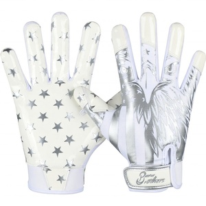 Guantes de Fútbol Americano con Diseño de Águila Blanca sobre Fondo Morado, Guantes Deportivos con Agarre de Silicona Duradero - Product Image 3