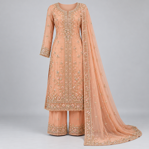 Vestido Mehndi Premium para Mujer con Bordado Elegante, Colores Ricos y Diseño Gracioso para Celebraciones de Boda y Vestidos Casuales - Product Image 1