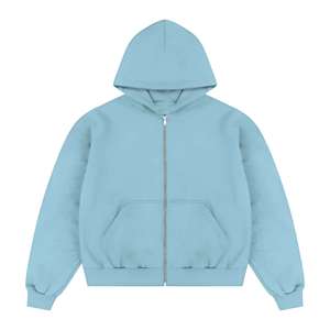 Sudadera con capucha y cremallera extragrande para hombre, de color liso, de felpa francesa, estilo casual para otoño, estilo urbano, fabricantes de sudaderas con capucha para hombre de EE. UU. - Product Image 1