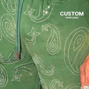 Pantalones cortos con estampado de Paisley verde para hombre, ropa informal con cordón para verano, ropa de moda urbana - Product Image 1