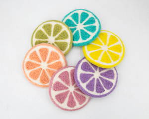 Handmade Eco-Friendly Bohemian Wool Colorful Fruit Drink <b>Coasters</b> Set Absorbent <b>Table</b> <b>Coasters</b> Summer Home Decor Kitchen - Product Image 6