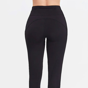 Wholesale Breathable Summer Women's <b>Leggings</b> High Quality Knitted Fabric Solid Color for Fitness Wear - Product Image 4