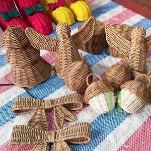 BEST SELLING Handwoven Natural Rattan Christmas Tree Ornament Rustic Holiday Hanging Decoration for Home & Christmas Decor - Product Image 5