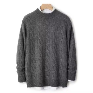 Pull pour homme, col rond intemporel, tricot de qualité supérieure, style hiver confortable, production en série - Product Image 3