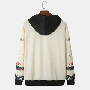 เสื้อฮู้ดดี้ผู้ชายขายดีประจำฤดูใบไม้ร่วง พิมพ์ลาย/สีพื้น สไตล์ลำลอง คุณภาพพรีเมียม ผ้าฝ้ายฟลีซ 100% ทรงเข้ารูป มีกระเป๋า ระบายอากาศได้ดี - Product Image 5