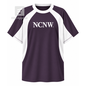 Custom NCNW Council Breathable Raglan T-<b>Shirt</b> with Embroidered Logo Front <b>purple</b> White casual short Sleeve for Female - Product Image 1