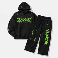 Yüksek Kalite Özel Tasarım Sokak Giyim Tarzı Büyük Beden %100 Pamuklu Katmanlı Eşofman Takımı Üreticisi Erkekler İçin Boş Sweatshirt ve Kapüşonlu Üst Seti