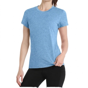 Camiseta de Moda para Mujer, Cuello Redondo, Manga Corta, Color Sólido, Corte Holgado, Verano, Informal, para Uso Diario - Product Image 1