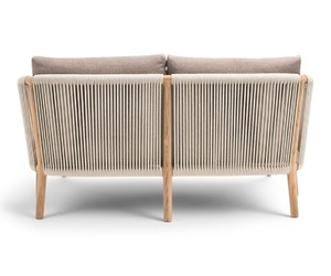 Sofá de Cuerda Moderno para Exteriores de 2 Plazas, Estructura de Madera de Teca Sin Tratar, Resistente a la Intemperie, con Cojines, Muebles de Jardín y Patio, Fabricante Jepara - Product Image 2