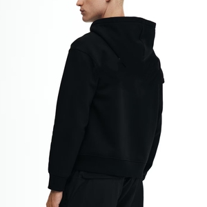 Sweat-shirt à capuche noir pour homme, fermeture éclair, manches longues, avec poche kangourou - Product Image 2