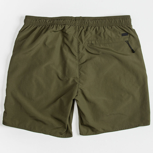 Shorts pour hommes personnalisables, respirants, en polyester, à séchage rapide, motif uni, taille mi-haute, style décontracté, avec cordon de serrage et poche zippée - Product Image 2