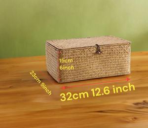 Juego de 4 Cestas de Almacenamiento de Ratán Tejidas a Mano con Tapa para Organización de Juguetes en Armarios, Estantes y Dormitorios - Product Image 4