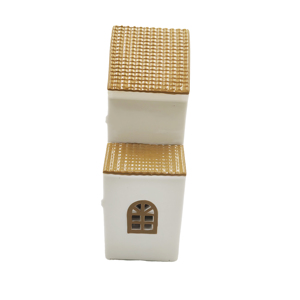 Casita de Cerámica con Linterna LED para Aldea Navideña, Adorno Luminoso, OEM ODM, Venta al por Mayor, Decoración Navideña para el Hogar - Product Image 2