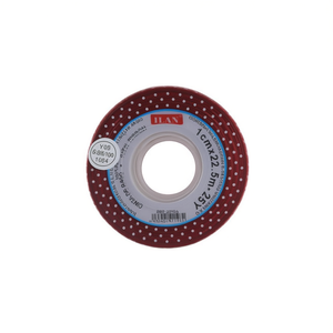 Nastro Ilan Burgundy a pois, larghezza 1,0 cm, lunghezza 25 iarde, per decorazioni e lavori artigianali - Product Image 1