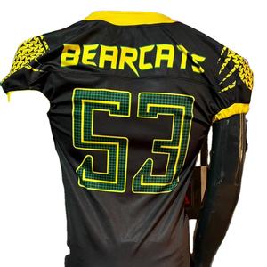 Jersey de fútbol americano bordado de talla grande transpirable pantalones de sublimación elásticos cortos Pakistán hecho en fábrica fotos reales - Product Image 1