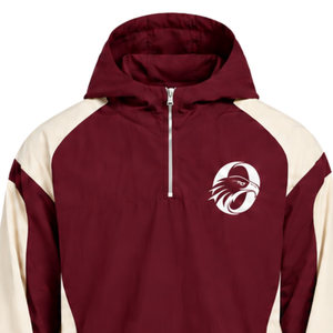 Mens <b>Burgundy</b> Neutral Colorblock Nylon Hoodie <b>Shorts</b> Set Quarter Zip Lightweight Athletic Running Gym Casual Sports Outfit - Product Image 3