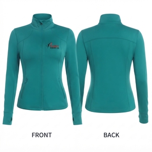 Comfortable women's yoga <b>jacket</b> offers moisture wicking breathable fabric and a modern design for <b>workouts</b> travel and everyday - Product Image 5