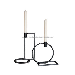 เชิงเทียนโลหะทรงเรขาคณิตคุณภาพสูงโดดเด่นสำหรับงานแต่งงานและของตกแต่งโต๊ะในบ้านหลายสไตล์และหลายขนาด - Product Image 1