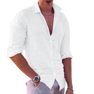 Camisas de Vestir de Verano para Hombre, Manga Larga, Poliéster/Algodón, Diseño de Puntos, Ecológicas, de Secado Rápido, Estilo Urbano, Tallas Grandes, Gran Venta - Product Image 3