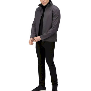 <b>Men</b>_s XL Directly Manufacturer Heated Winter Softshell <b>Jackets</b> Breathable <b>Long</b> Leather Fabric Stand Collar Top OEM Service - Product Image 3