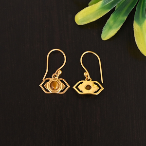 Natural Tiger Eye Gemstone Gold Plated 925 Sterling <b>Silver</b> <b>Drop</b> <b>Earrings</b> Stylish Minimalist for Women - Product Image 4