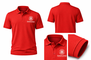 Men's Casual <b>Shirt</b> <b>100</b>% <b>Polyester</b> Jersey Fabric Stand Collar Front Logo Breathable & Lightweight - Product Image 1