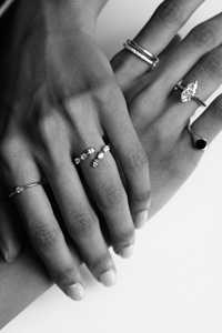 Diamond Open Wrap Bypass <b>Rings</b> 14K 18K Solid Gold Prong Set Pear Cut <b>Stacking</b> Minimalist Luxury Modern Fine Jewelry Wholesale - Product Image 5