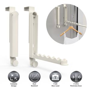 2 Pezzi Appendiabiti Pieghevole da Appendere Sopra la Porta, Ganci Portatili per Cappotti e Asciugamani, per Asciugare Biancheria - Product Image 1