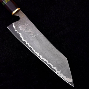 Handmade Eco-Friendly Santoku Chef <b>Knife</b> Damascus Steel <b>Sharp</b> Blade Rosewood Handle Ambidextrous Modern Design 6-7.9in Blade - Product Image 5