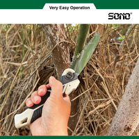 Sierra de podar manual SONO JH120 para jardinería y agricultura, hoja de acero con alto contenido de carbono, 120 mm, mango de plástico, blanco y negro