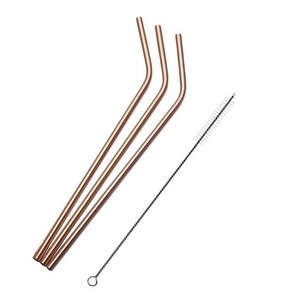Reusable Copper Drink Tubes Premium <b>Metal</b> Sipping <b>Straws</b> Designed for Smoothies Fresh Juice Iced Tea and Cold Beverage Serving - Product Image 1