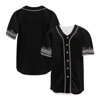 Maillot de baseball noir respirant imprimé Tendances Classiques avec bordure vert lime sur le devant, logo brodé, manches courtes, été, 100% coton