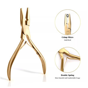 Golden Color Lightweight Hair Extension <b>Pliers</b> Adjustable <b>Multi</b> Purpose Hair Extension Installation <b>Tool</b> Comfortable Ergonomic - Product Image 6