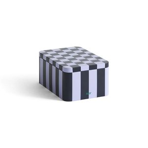 Caja de Joyería de Resina con Esquinas Redondeadas, Caja de Joyería Rectangular a Rayas con Tapa, Contenedor de Almacenamiento Moderno con Estampado - Product Image 2