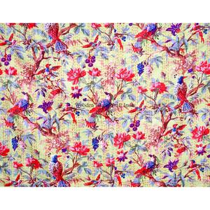 Rajasthan Handmade Printed Reversible Vintage Eco-Friendly All-Season <b>Double</b> Size Organic 100% Cotton Kantha Spread Printing - Product Image 2