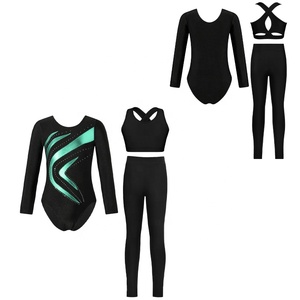 Traje de Baile de Salón para Niñas de 6 a 14 Años, Leotardo Metálico con Chaleco y Leggings para Gimnasia, Patinaje Artístico y Danza - Product Image 2
