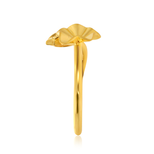 Elegant Yellow Gold Flower Petal <b>Ring</b> <b>for</b> <b>Women</b> Unique Botanical Leaf Design Modern Minimalist <b>Statement</b> Fine Jewelry - Product Image 4