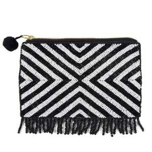 Porte-monnaie perlé en perles de verre, pochette cœur, portefeuille noir à fermeture éclair, petite trousse de maquillage, porte-monnaie fait main pour femme, étui à cartes, accessoires - Product Image 2