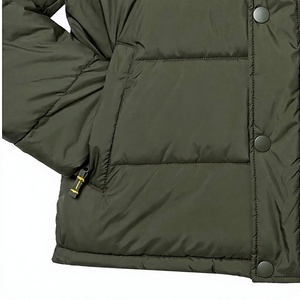 Veste d'hiver pour homme de qualité supérieure, personnalisée, tendance, écologique, décontractée, en laine, avec fermeture éclair, col montant, logo sur le devant - Product Image 3