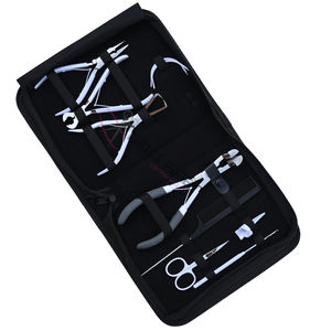 Juego de Pinzas para Extensiones de Cabello Blanco de Salón con Pinza de Microperlas de Acero Inoxidable, Removedor de Anillos Nano, Dedo Separador y Agujas de Coser - Product Image 1