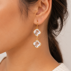 Pendientes Colgantes con Bisel de Latón Chapado en Oro Antiguo, Perlas de Imitación, Estilo Bohemio Clásico para Mujer, Directo de Fábrica - Product Image 1