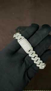 Custom 14mm Lab Grown Diamond Cuban Link <b>Bracelet</b> 10k 14k 18k VVS1 Prong <b>Set</b> Iced Men's Gift Rhodium Plated Wholesale B2B - Product Image 5