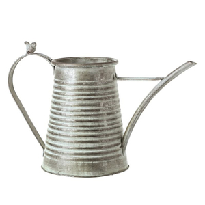 Stylish Galvanized <b>Watering</b> <b>Can</b> Rustic Outdoor Garden Decor With Long Spout & <b>Large</b> Loop Handle Distressed Grey Steel Finish - Product Image 1