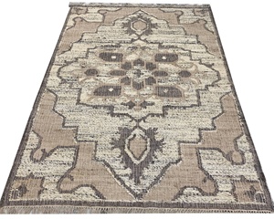 Alfombra Kilim de yute Natural con patrón geométrico hecho a mano indio tradicional técnica de tejido plano respaldo Reversible para la vida en el hogar - Product Image 1