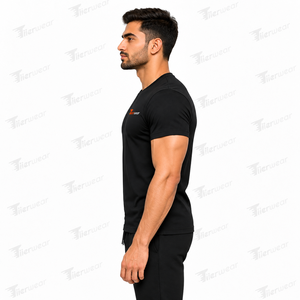 T-shirt de sport de gym pour hommes de qualité en gros 100% coton léger personnalisé coupe ajustée à manches courtes pour la musculation et la course à pied - Product Image 2