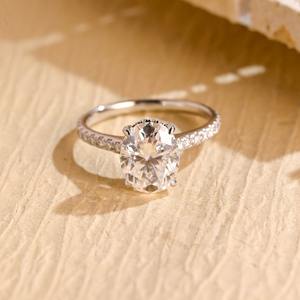 High Quality 1CT Oval Cut Moissanite Signet <b>Ring</b> 925 Sterling Silver For Engagement Wedding Anniversary Promise Gift Jewelry - Product Image 1