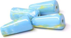 Handmade <b>Resin</b> Beads Blue Green Swirl Cylinder Shape Art <b>Craft</b> Jewelry Making Supplies - Product Image 3