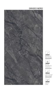 Dalles en porcelaine de qualité supérieure 600x1200mm, aspect carrelage, 9mm, anti-casse, faible absorption d'eau, résistantes aux taches - Product Image 2